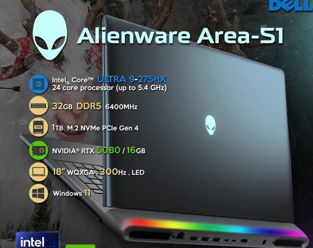 "DELL ALIENWARE ULTRA 9-275Hx 32GB DDR5 1TB M.2 18WQXGA"